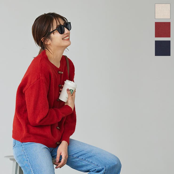 ウッドボタンニットカーディガン［C5895］ | KOBE LETTUCE | 詳細画像1 