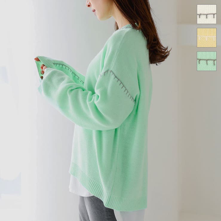 ハンドステッチニットトップス [C5945] レディース | KOBE LETTUCE | 詳細画像1 