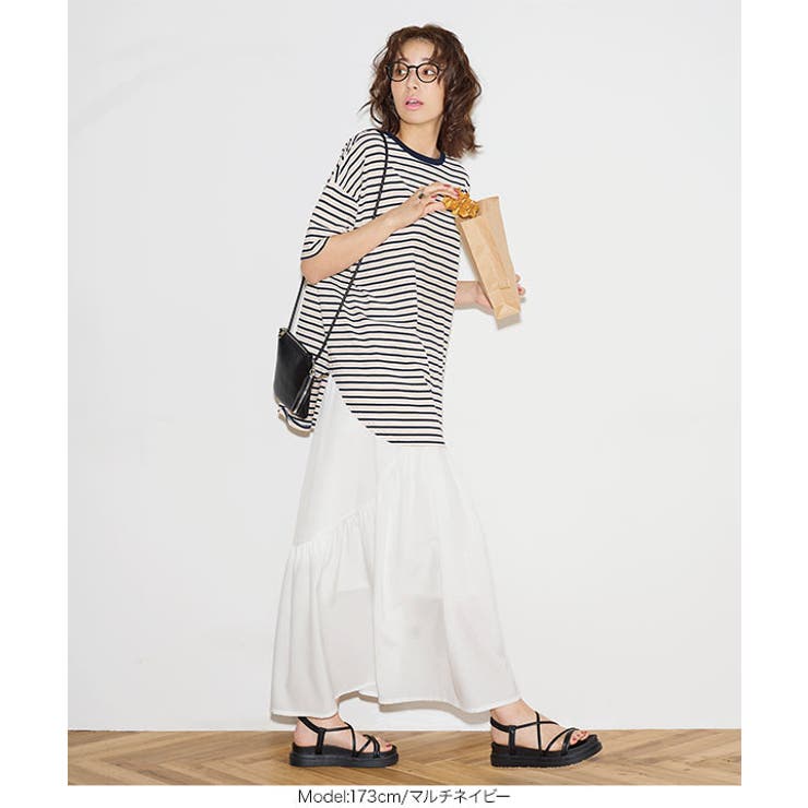 前後2wayボーダービッグTシャツ [C6018] ボーダー | KOBE LETTUCE | 詳細画像8 