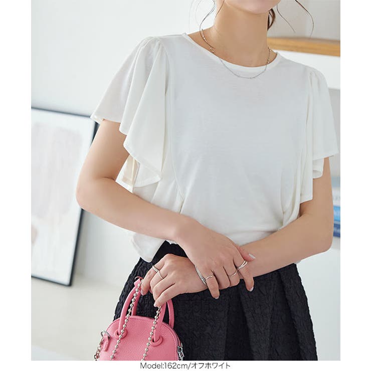 ラッフルスリーブデザインTシャツ［C6138］ | KOBE LETTUCE | 詳細画像4 