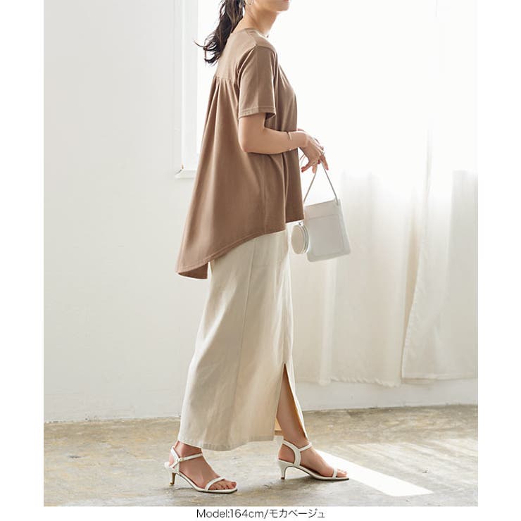 バックギャザーアシンメトリーチュニックTシャツ [C6184] レディース | KOBE LETTUCE | 詳細画像16 