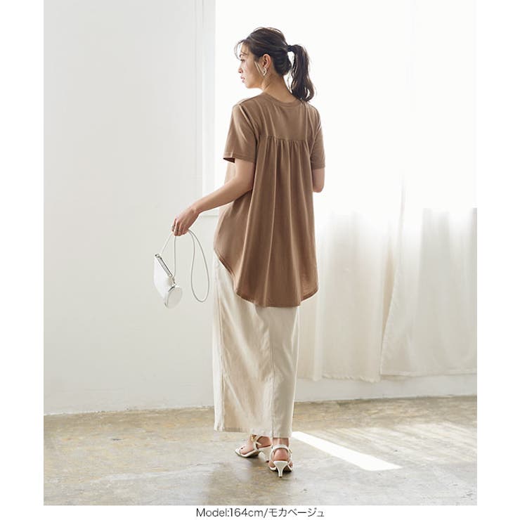 バックギャザーアシンメトリーチュニックTシャツ [C6184] レディース | KOBE LETTUCE | 詳細画像18 