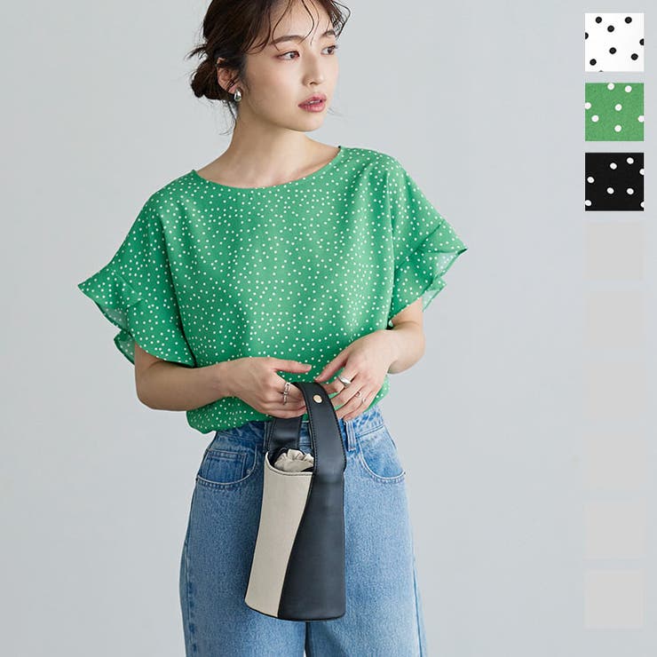 フリル袖ドットブラウス レディース オフィス 品番 Ko Kobe Lettuce コウベレタス のレディース ファッション通販 Shoplist ショップリスト