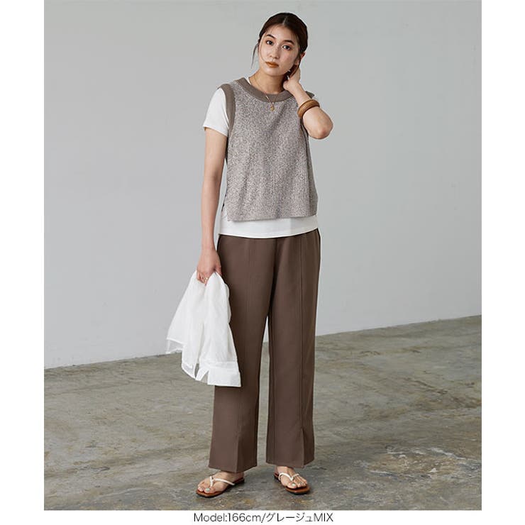 バックVネックメランジニットベスト［C6370］ | KOBE LETTUCE | 詳細画像2 