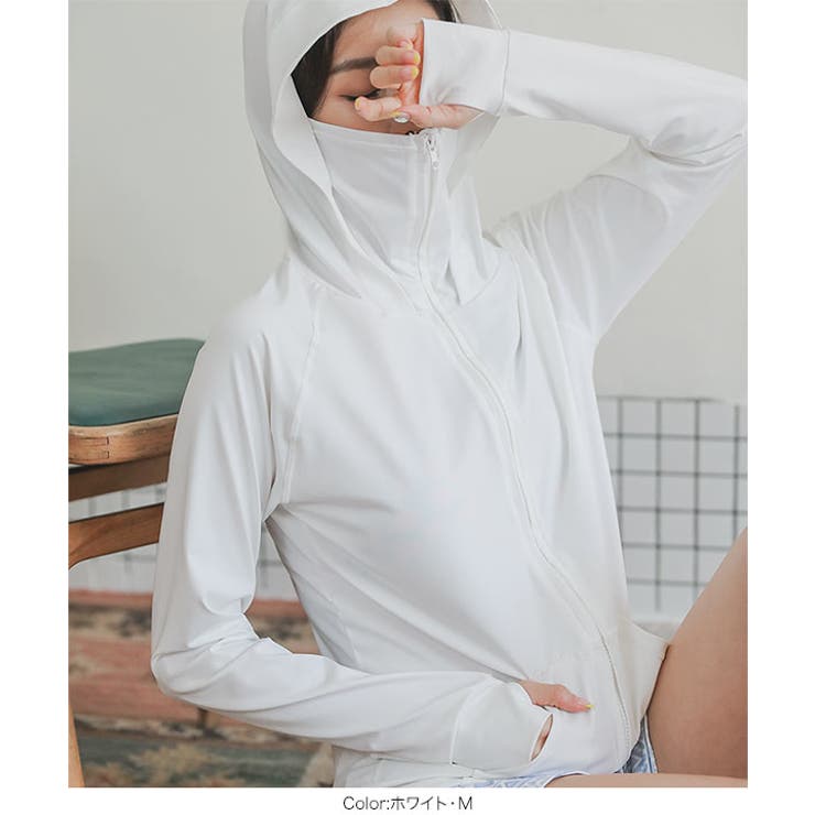 M・L・LLサイズUVカットフェイスカバーラッシュガードパーカー［C6386］[品番：KO000012952]｜KOBE  LETTUCE（コウベレタス）のレディースファッション通販｜SHOPLIST（ショップリスト）