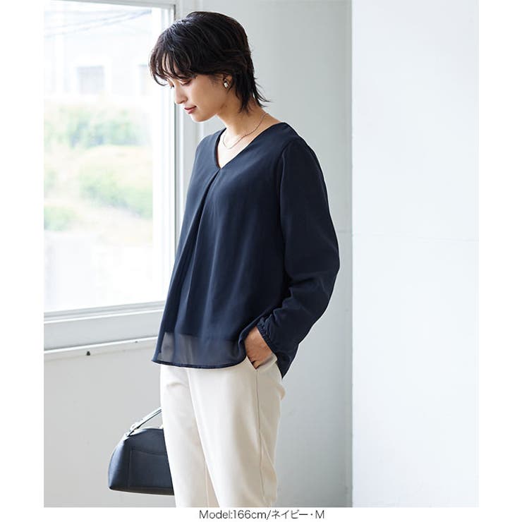 [ 裏起毛 ] あったか裏地付きシフォンブラウス［C6447］ | KOBE LETTUCE | 詳細画像14 