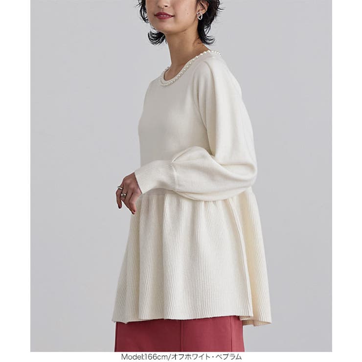 選べる2タイプ パール付きニットプルオーバー［C6505］ | KOBE LETTUCE | 詳細画像5 