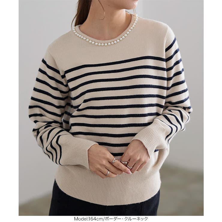 選べる2タイプ パール付きニットプルオーバー［C6505］ | KOBE LETTUCE | 詳細画像15 