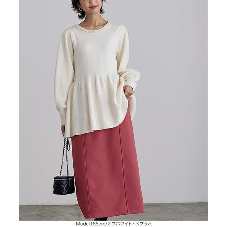 選べる2タイプ パール付きニットプルオーバー［C6505］ | KOBE LETTUCE | 詳細画像6 