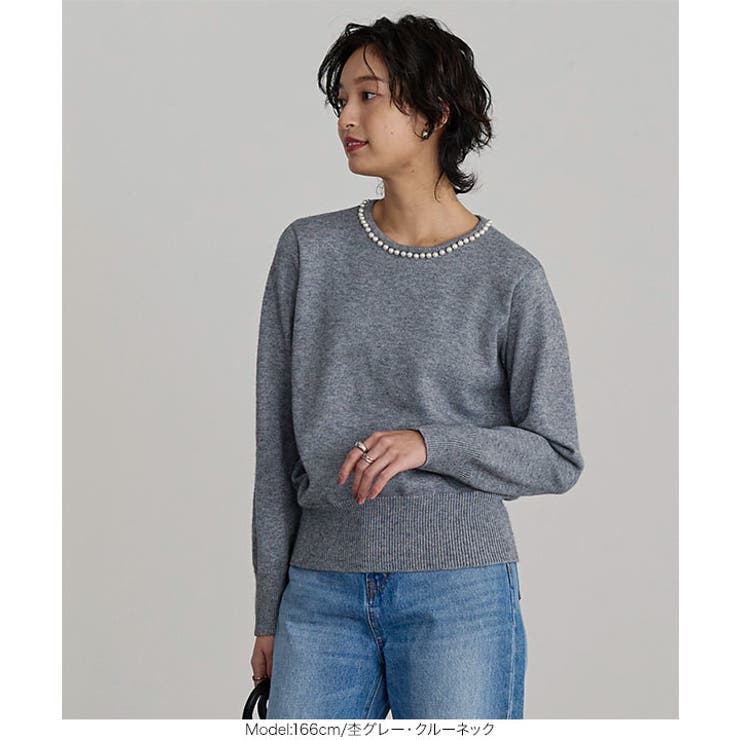 選べる2タイプ パール付きニットプルオーバー［C6505］ | KOBE LETTUCE | 詳細画像8 