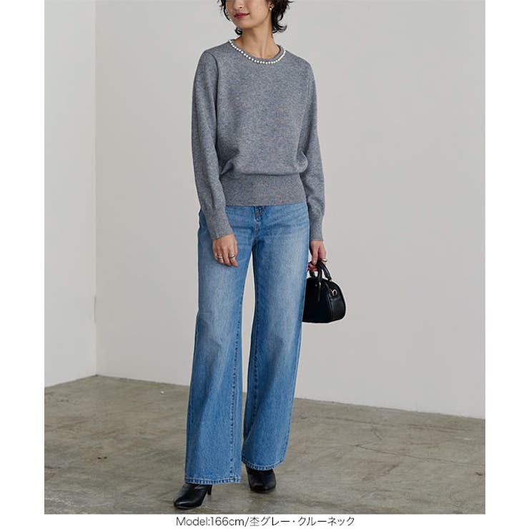 選べる2タイプ パール付きニットプルオーバー［C6505］ | KOBE LETTUCE | 詳細画像9 