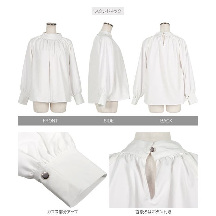 [ 裏起毛 ] 選べる5タイプ あったか裏地付きデザインブラウス［C6564］ | KOBE LETTUCE | 詳細画像46 