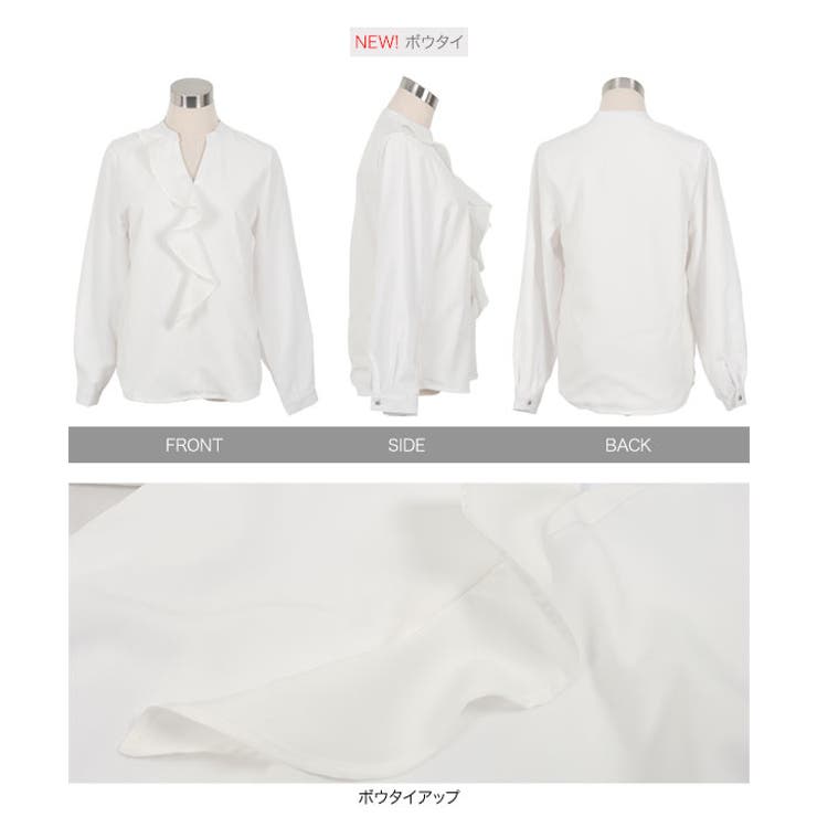 [ 裏起毛 ] 選べる5タイプ あったか裏地付きデザインブラウス［C6564］ | KOBE LETTUCE | 詳細画像49 