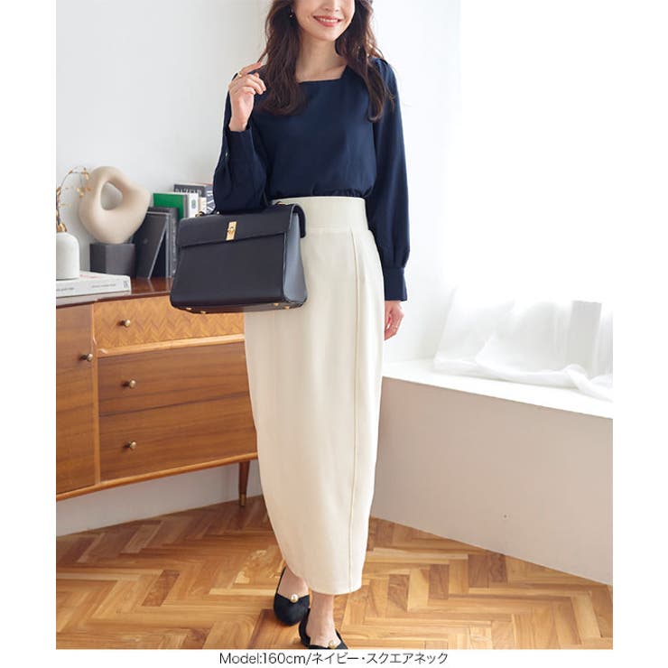 [ 裏起毛 ] 選べる5タイプ あったか裏地付きデザインブラウス［C6564］ | KOBE LETTUCE | 詳細画像23 