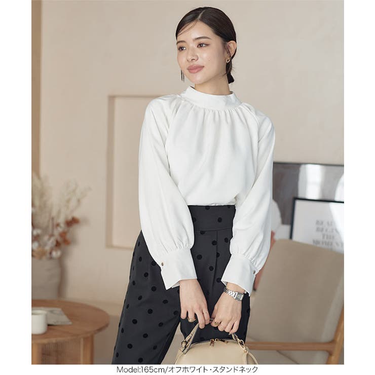 [ 裏起毛 ] 選べる5タイプ あったか裏地付きデザインブラウス［C6564］ | KOBE LETTUCE | 詳細画像15 