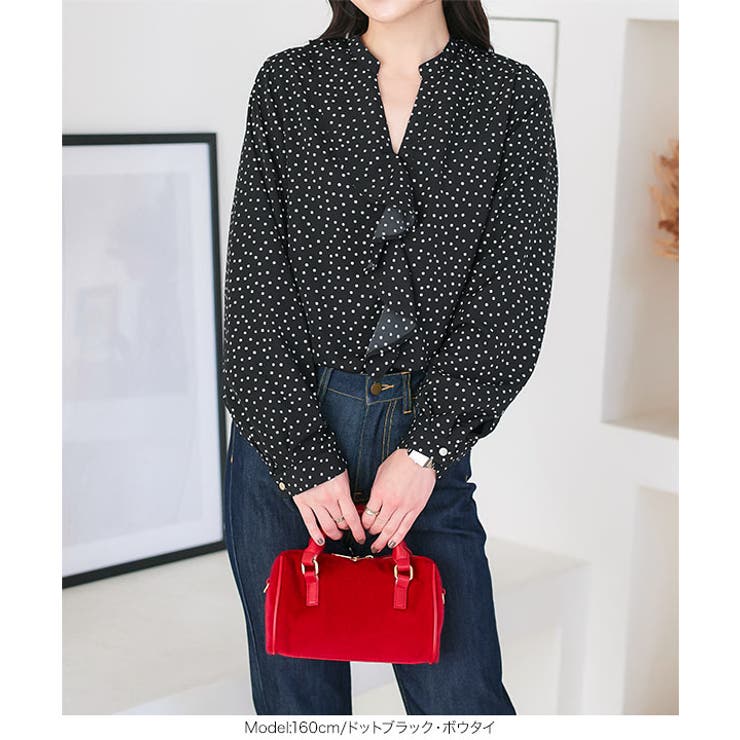 [ 裏起毛 ] 選べる5タイプ あったか裏地付きデザインブラウス［C6564］ | KOBE LETTUCE | 詳細画像40 