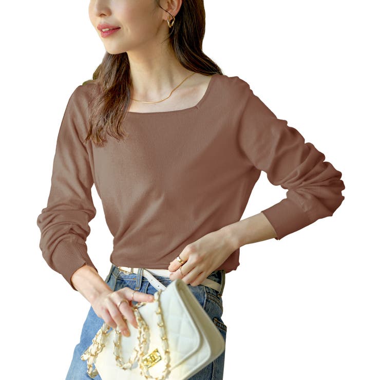 ブラウン | 選べる6タイプ アンチピリングかるふわハイゲージニット［C6590］ | KOBE LETTUCE