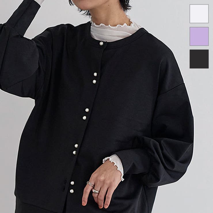 前後2wayパールボタンポンチカーディガン［C6602］ | KOBE LETTUCE | 詳細画像1 