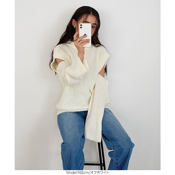 ショルダーオープン2wayニットトップス［C6607］ | KOBE LETTUCE | 詳細画像5 