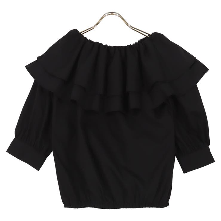 ブラック | ダブルカラーオフショルブラウス［C6741］ | KOBE LETTUCE