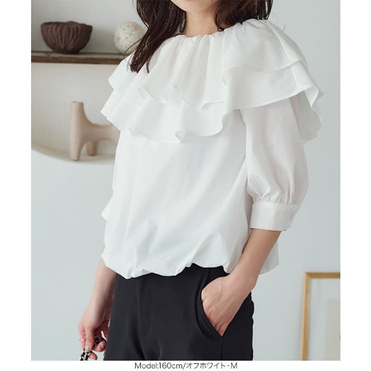 ダブルカラーオフショルブラウス［C6741］ | KOBE LETTUCE | 詳細画像4 