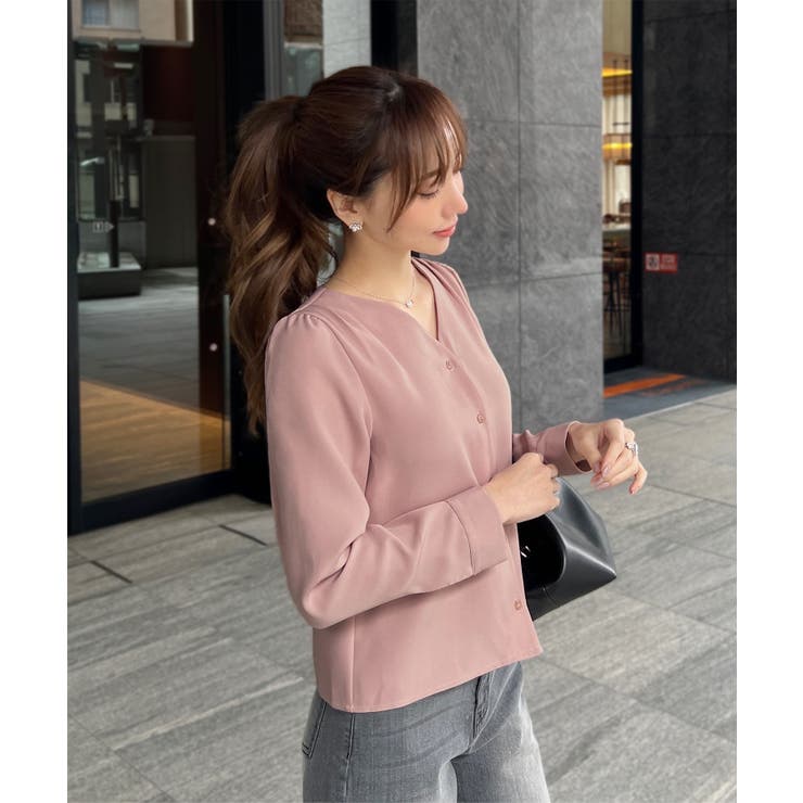 ダスティピンク | [ 岡部あゆみさんコラボ ]選べる2タイプロングスリーブブラウス［C6777］ | KOBE LETTUCE