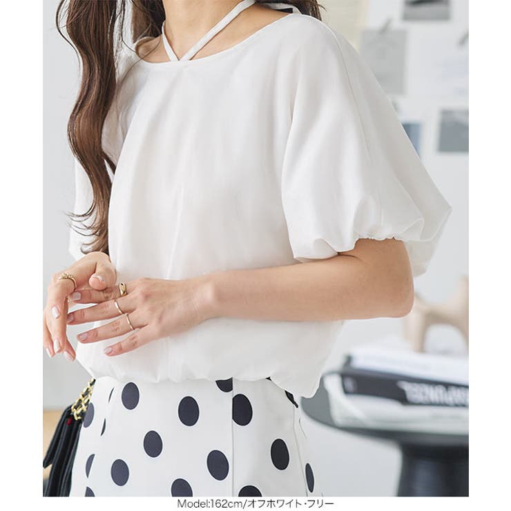 バックリボンぽわん袖ブラウス［C6788］[品番：KO000013839]｜KOBE