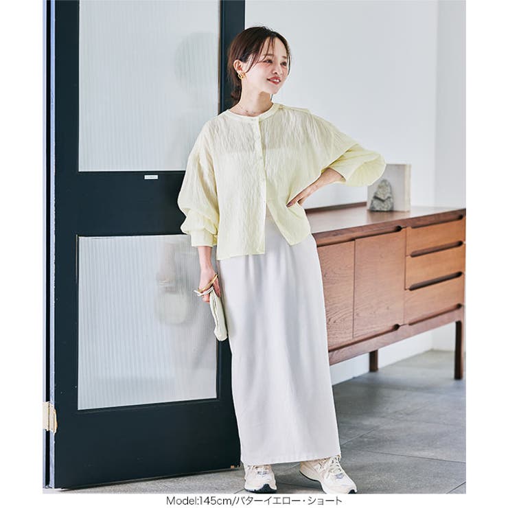 [田中亜希子さんコラボ]選べる2丈ボリュームスリーブシアーシャツ［C6967］