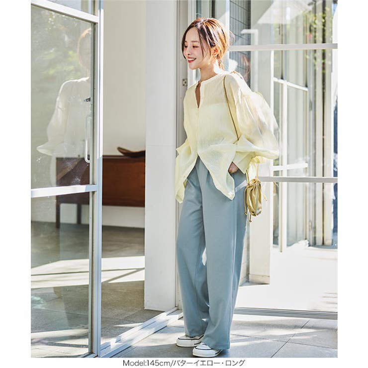 [田中亜希子さんコラボ]選べる2丈ボリュームスリーブシアーシャツ［C6967］