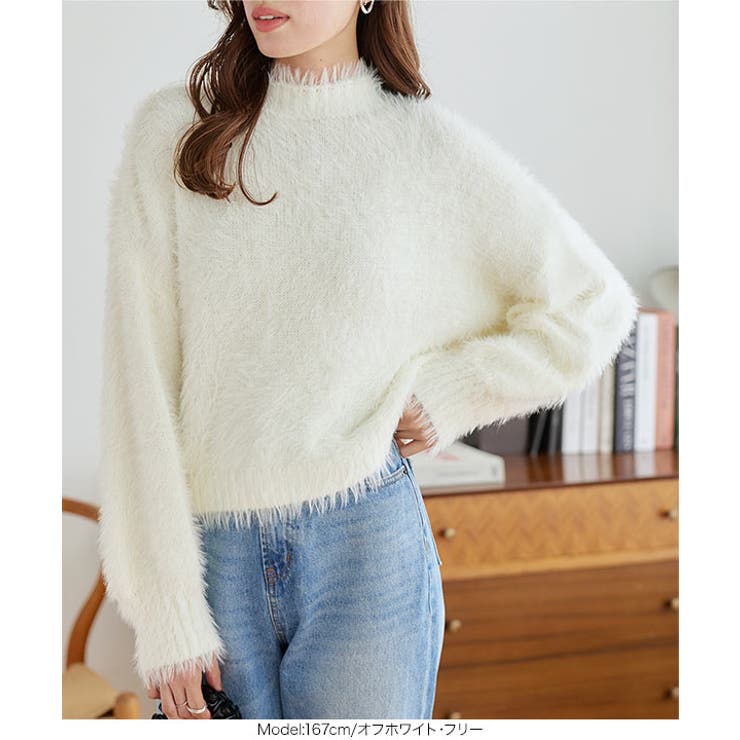 シャギーニットモックネックニットトップス［C6999］ | KOBE LETTUCE | 詳細画像4 