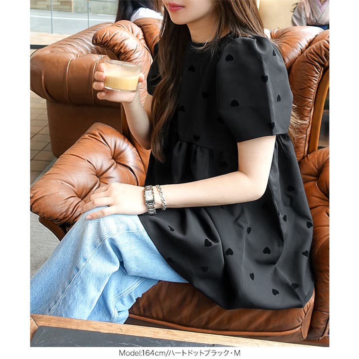 パフスリーブペプラムブラウス［C7077］ | KOBE LETTUCE | 詳細画像8 