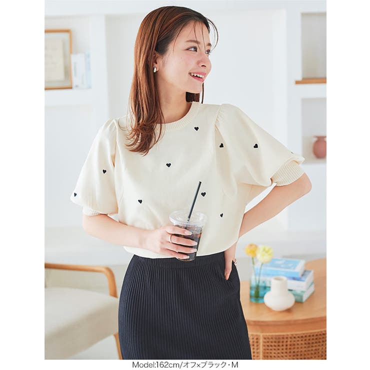 ハート柄ボリュームスリーブ柄ニット［C7138］ | KOBE LETTUCE | 詳細画像6 