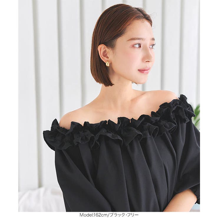 シワになりにくい 3wayオフショルフリルブラウス［C7158］[品番：KO000014481]｜KOBE  LETTUCE（コウベレタス）のレディースファッション通販｜SHOPLIST（ショップリスト）