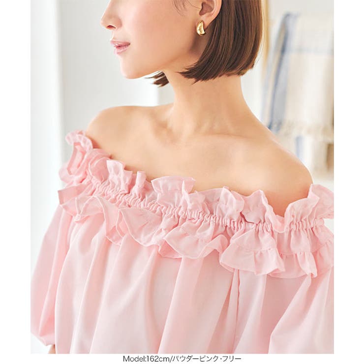 シワになりにくい 3wayオフショルフリルブラウス［C7158］[品番：KO000014481]｜KOBE  LETTUCE（コウベレタス）のレディースファッション通販｜SHOPLIST（ショップリスト）