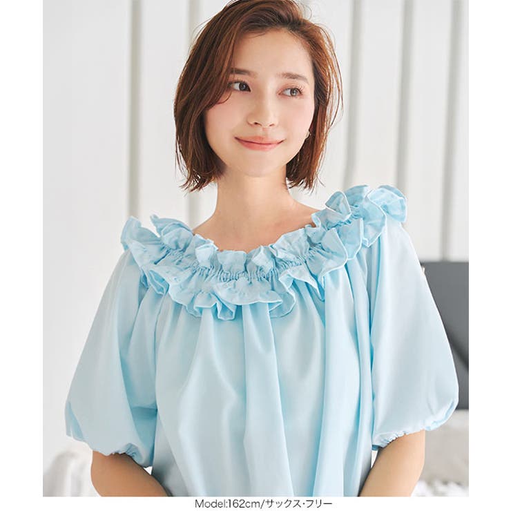 人気の新作 シワになりにくい 3wayオフショルフリルブラウス［C7158］[品番 パンツ