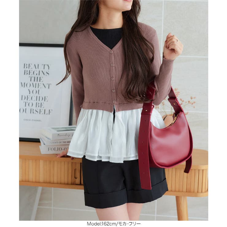 ペプラムドッキングカーディガン［C7240］ | KOBE LETTUCE | 詳細画像10 