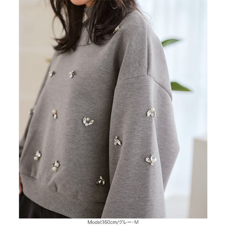 ビジューダイバーモックネックトップス［C7311］ | KOBE LETTUCE | 詳細画像4 