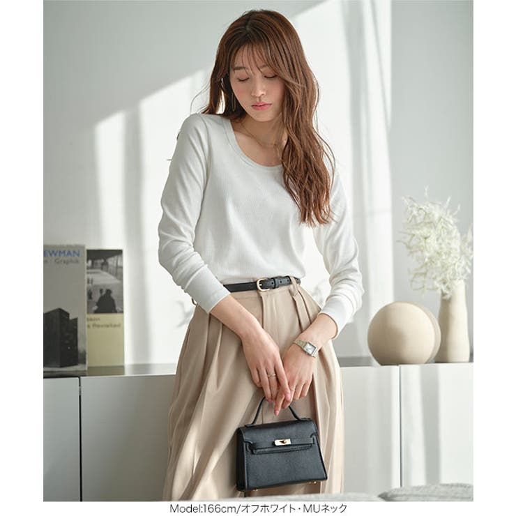 深Uネック 細リブ 長袖 | KOBE LETTUCE | 詳細画像16 