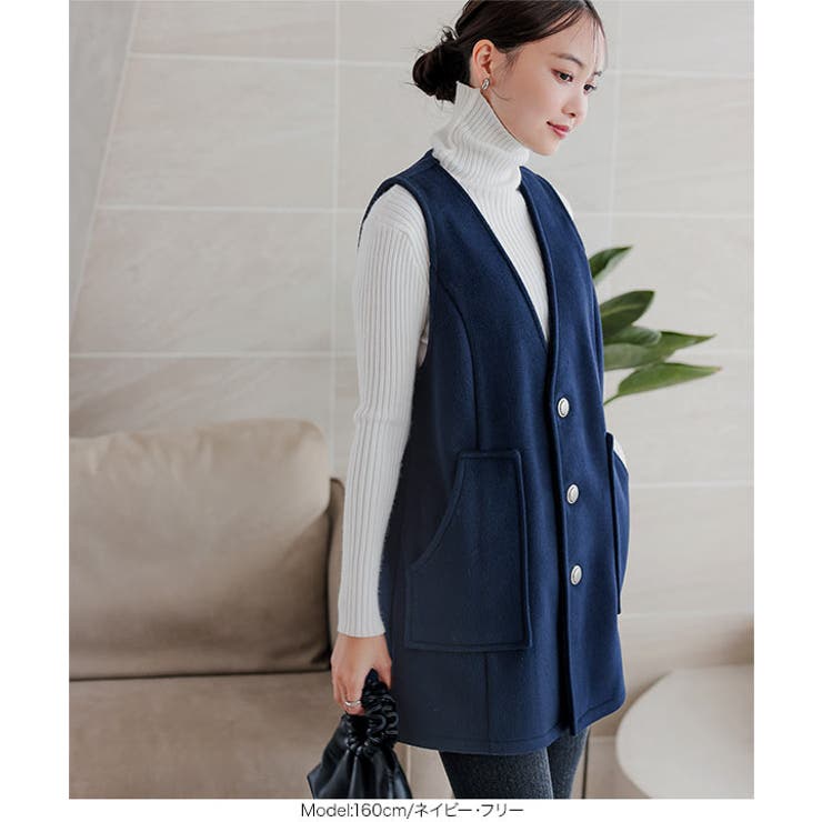 サークルボタンフェイクウールジレベスト［C7356］ | KOBE LETTUCE | 詳細画像2 