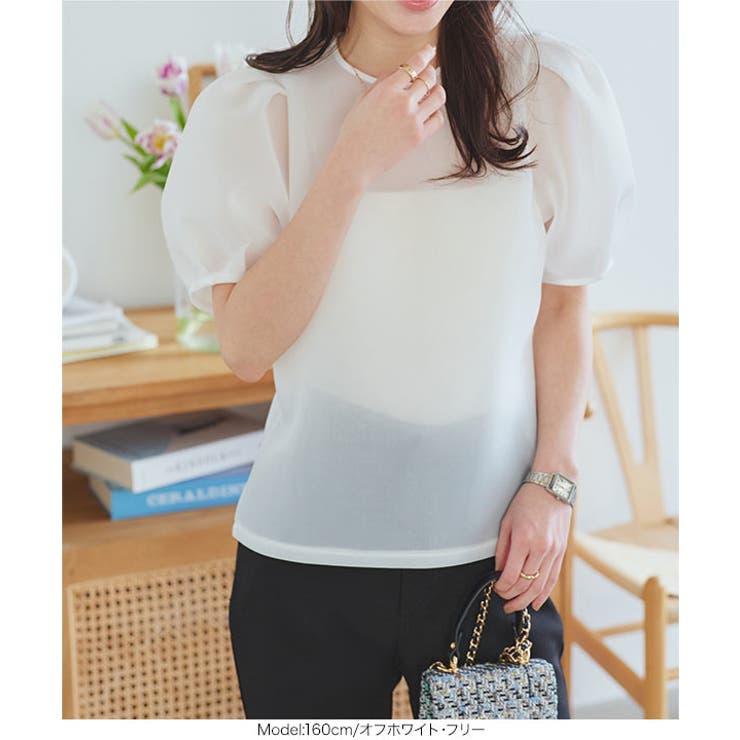 シアーダンボールパフスリーブブラウス［C7365］ | KOBE LETTUCE | 詳細画像6 