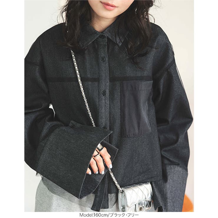 チュールレイヤードデニムシャツ［C7383］ | KOBE LETTUCE | 詳細画像6 