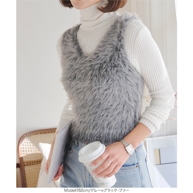 スローブイエナ　パールニットベスト　グレー　今期 追加予約》パールニットベスト（ベスト）｜SLOBE IENA（スローブ