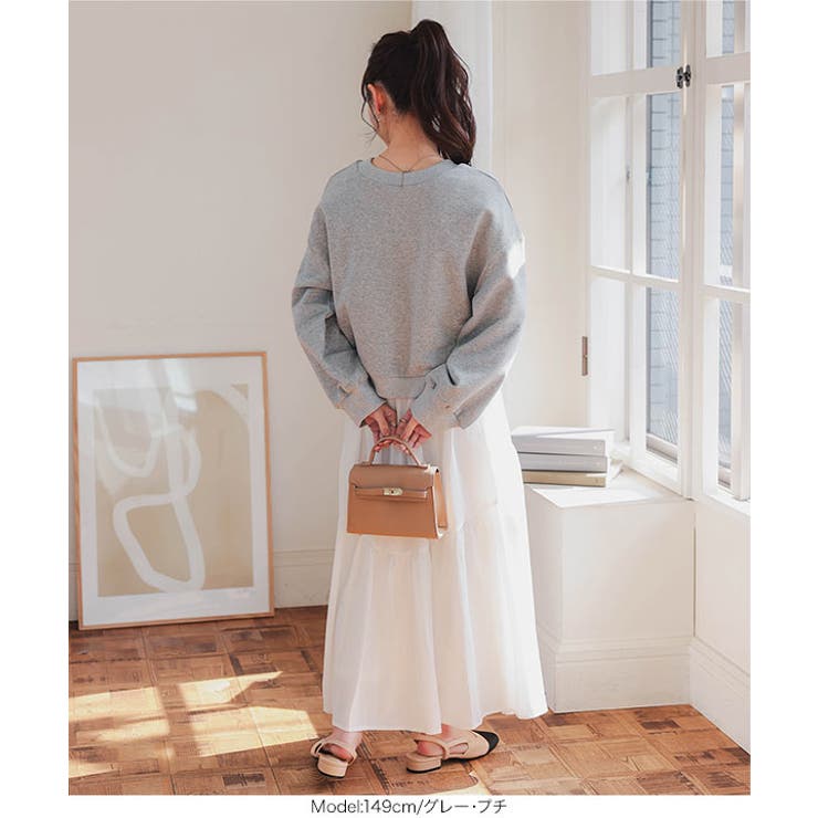 [ Petitle / プチレ ] 胸元刺繍ベーシックスウェット［C7421］ | KOBE LETTUCE | 詳細画像8 