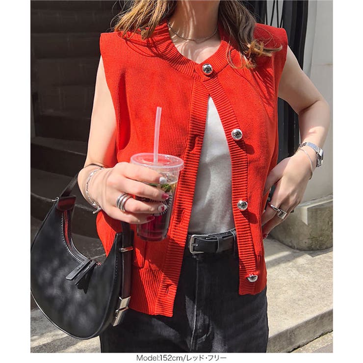 ポケット付きノースリーブニットトップス［C7447］ | KOBE LETTUCE | 詳細画像5 