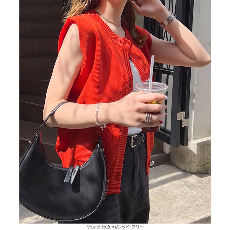 ポケット付きノースリーブニットトップス［C7447］ | KOBE LETTUCE | 詳細画像6 