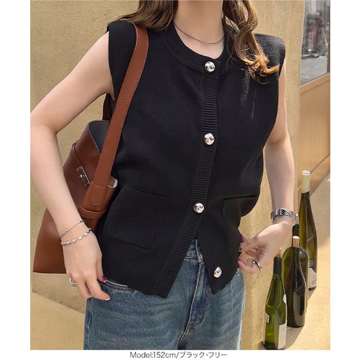 ポケット付きノースリーブニットトップス［C7447］ | KOBE LETTUCE | 詳細画像7 