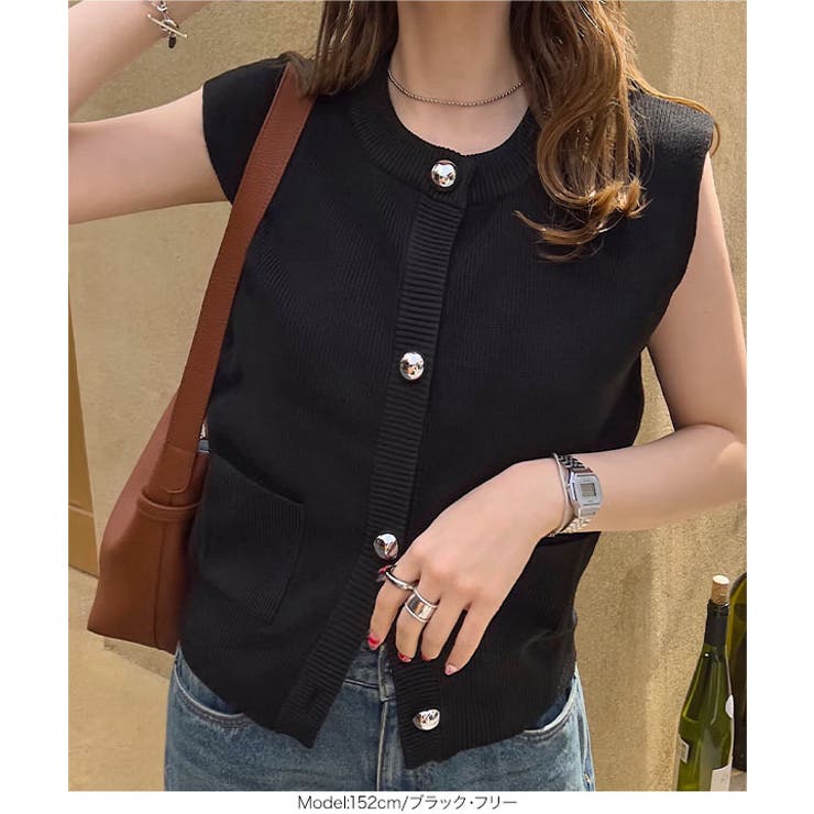 ポケット付きノースリーブニットトップス［C7447］ | KOBE LETTUCE | 詳細画像8 