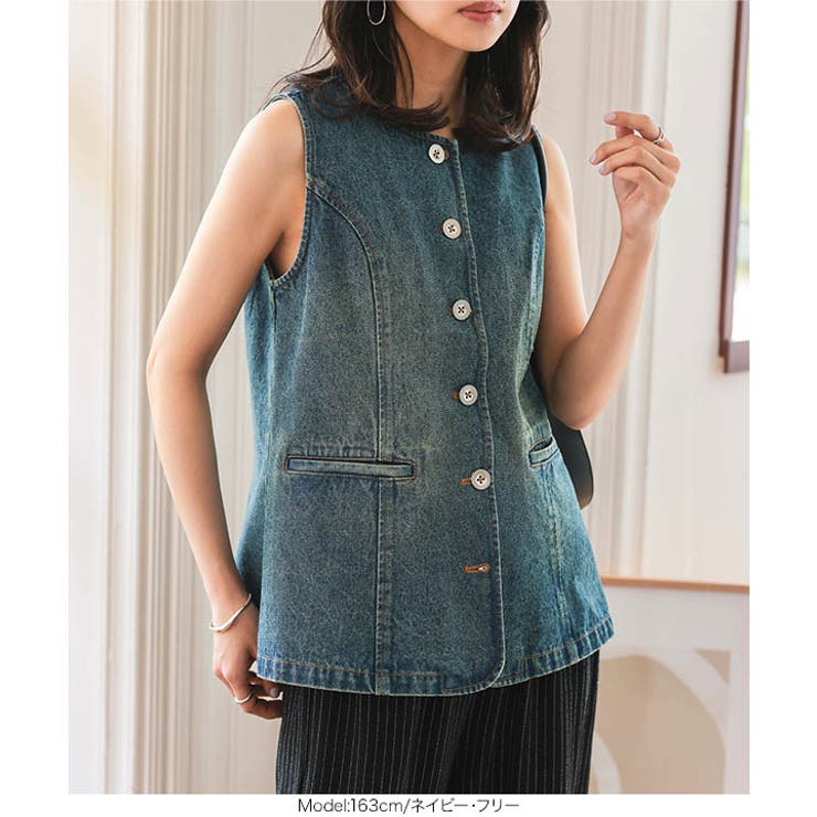デニムフレアベスト［C7472］ | KOBE LETTUCE | 詳細画像5 