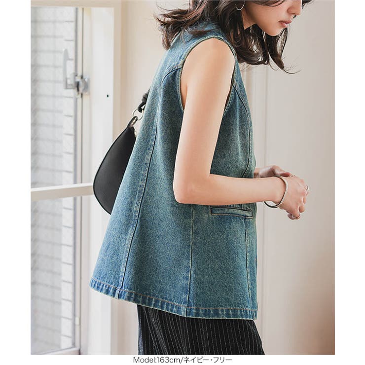 デニムフレアベスト［C7472］ | KOBE LETTUCE | 詳細画像6 