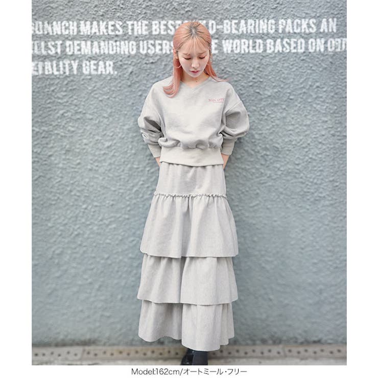 裏起毛スウェットロゴVネックプルオーバー 裏起毛 ロゴスウェット | KOBE LETTUCE | 詳細画像12 